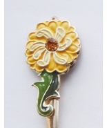 Collector Souvenir Spoon November Chrysanthemum Flower Rhinestone Birthstone  - $4.99