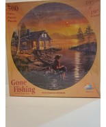 Gone Fishing by D.L. &quot;Rusty&quot; Rust 19&quot; Round 500 Piece Jigsaw Puzzle Suns... - $19.99