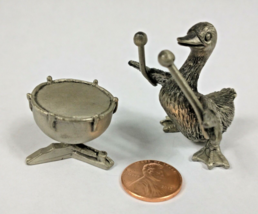 Hudson Pewter Strike Up The Band Goose And Drum Miniature Figurine - $24.95