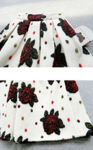 Winter Warm Midi Pleated Flower Skirt Women Rose Wool-blend Pleated Skirt Outfit image 5