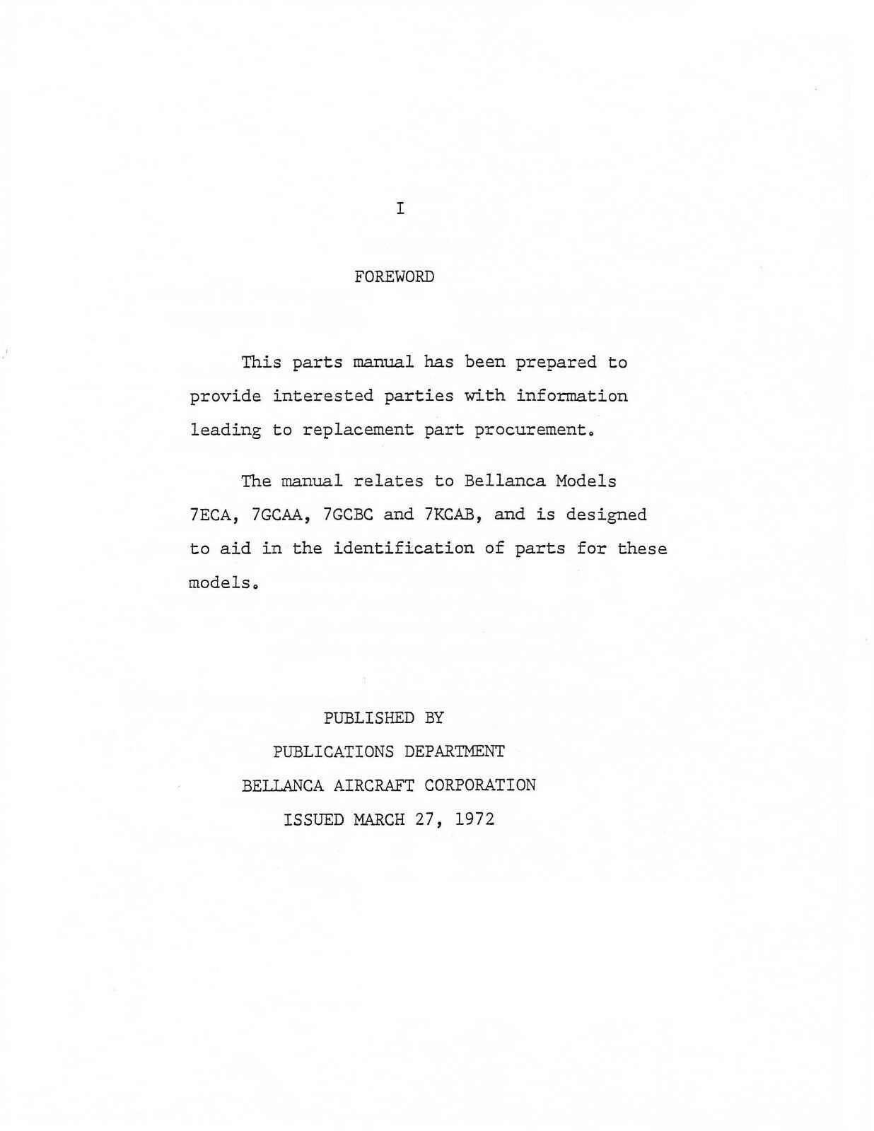 Bellanca Champion Citabria 7ECA 7GCAA 7GCBC 7KCAB Illustrated Parts