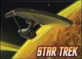 Star Trek The Original Series Enterprise on Yellow Background Magnet NEW UNUSED - $3.99