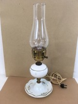 Small Brass Base Tiffany Style Vintage Bed Desk Table Lamp