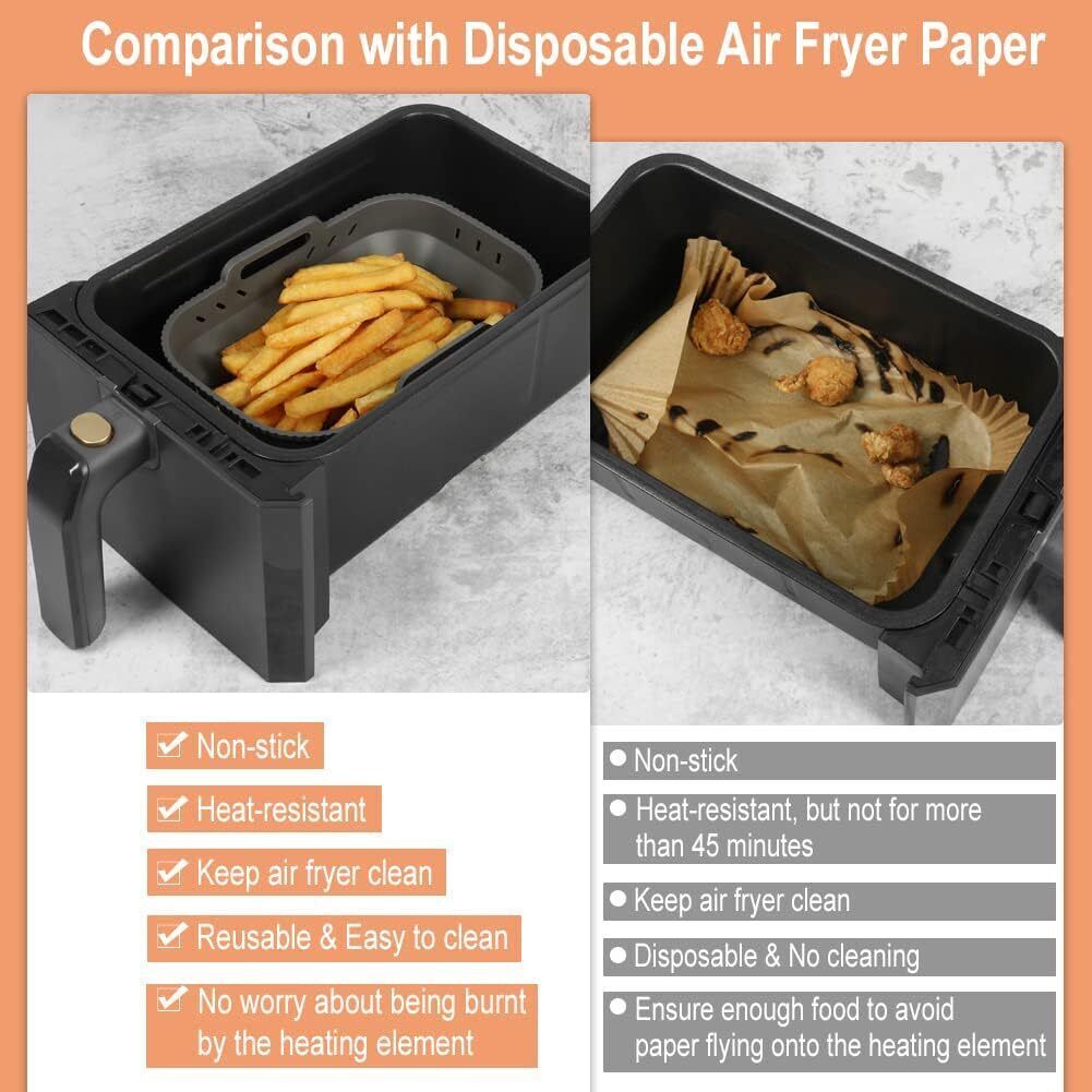 100Pcs Air Fryer Baking Paper Rectangular - Air Fryer Baking Liners for  Ninja Fo