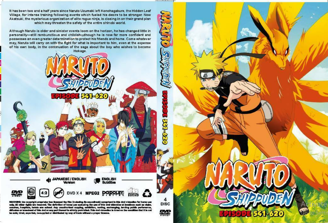 DVD NARUTO SHIPPUDEN EPISODE VOL. 621-720 ENGLISH DUB (BOX 5) ANIME
