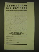 1931 Chrysler Corporation Ad - Thousands of big-pay jobs - $14.99