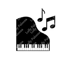Piano and Music Notes DIGITAL Files.  Instant Download. PNG and SVG Files.  No P