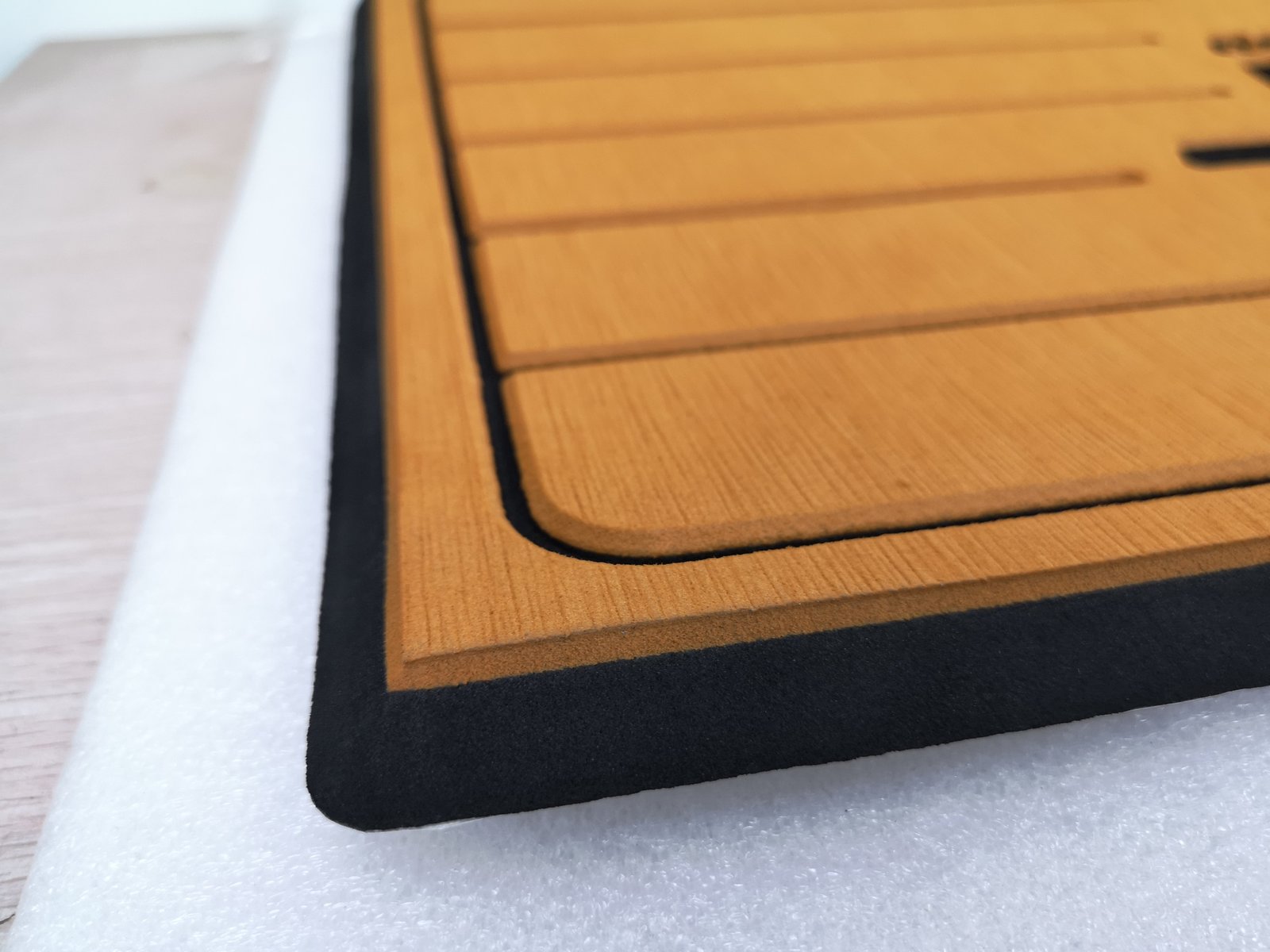 Boat Helm Station Pad EVA Brown Teak with Boston Whaler Logo 16" x 39