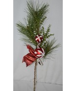 Unbranded  14594 Pine Needle Holiday ball Candy Cane Red Ribbon Leaves S... - $15.00