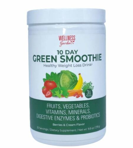 wellness garden 10 day green smoothie drink berries & cream 9.8oz bb:05/2024 new