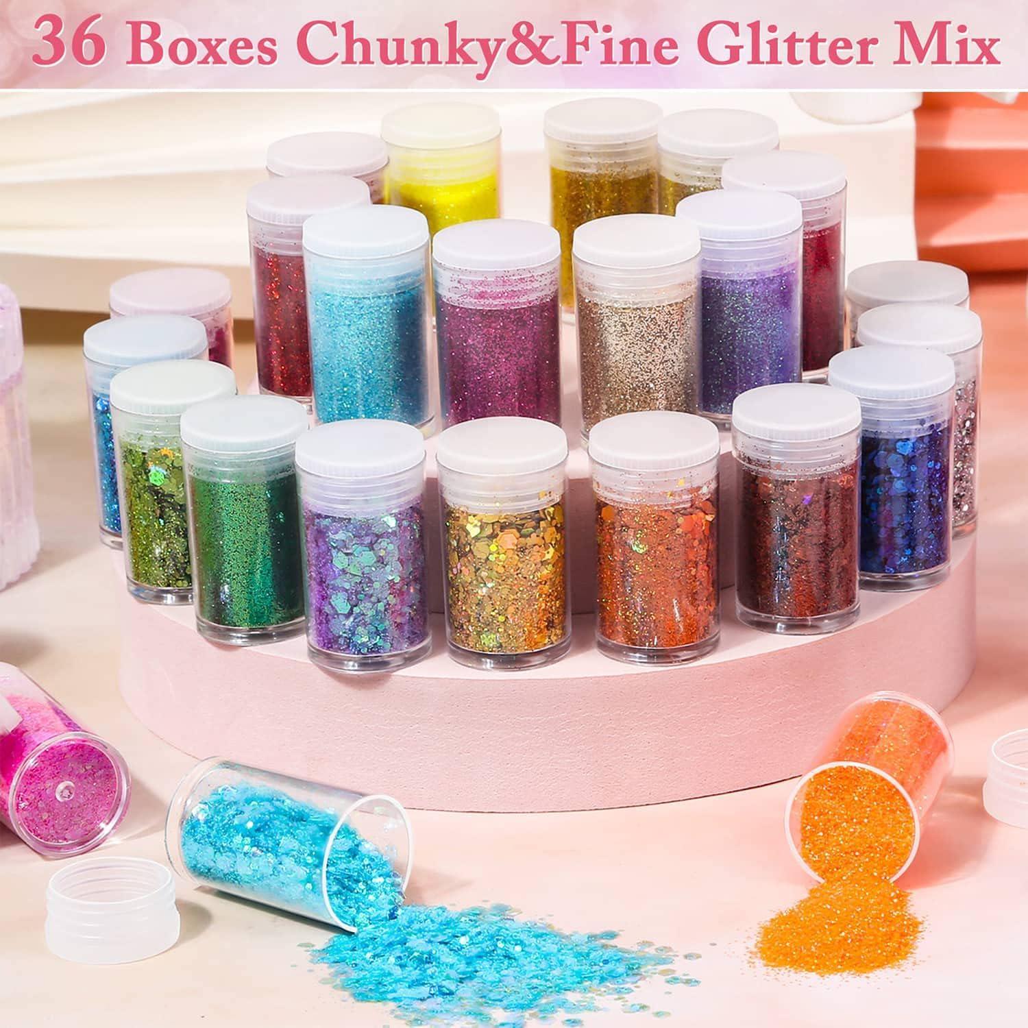  LEOBRO Holographic Chunky Glitter, 15 Colors Craft
