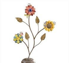 Flower Table Statue 20" High Metal Daisy Bouquet Floral Display Freestanding