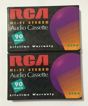 2 RCA 90 Minute Hi Fi Stereo Blank Audio Cassette Tapes Sealed RC90 - $8.95