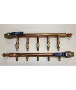 1&quot; Complete Copper Manifold 1/2&quot; Crimp Fit (With &amp; Without Valve) 2 Loop... - $86.60+