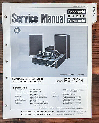 Panasonic Re-7014 Radio Service Manual *original* - Vintage Parts 