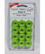 Super Bobs MasterPiece Cotton 80yd Prewound Bobbins 12ct Class 15 Sublime - $16.95