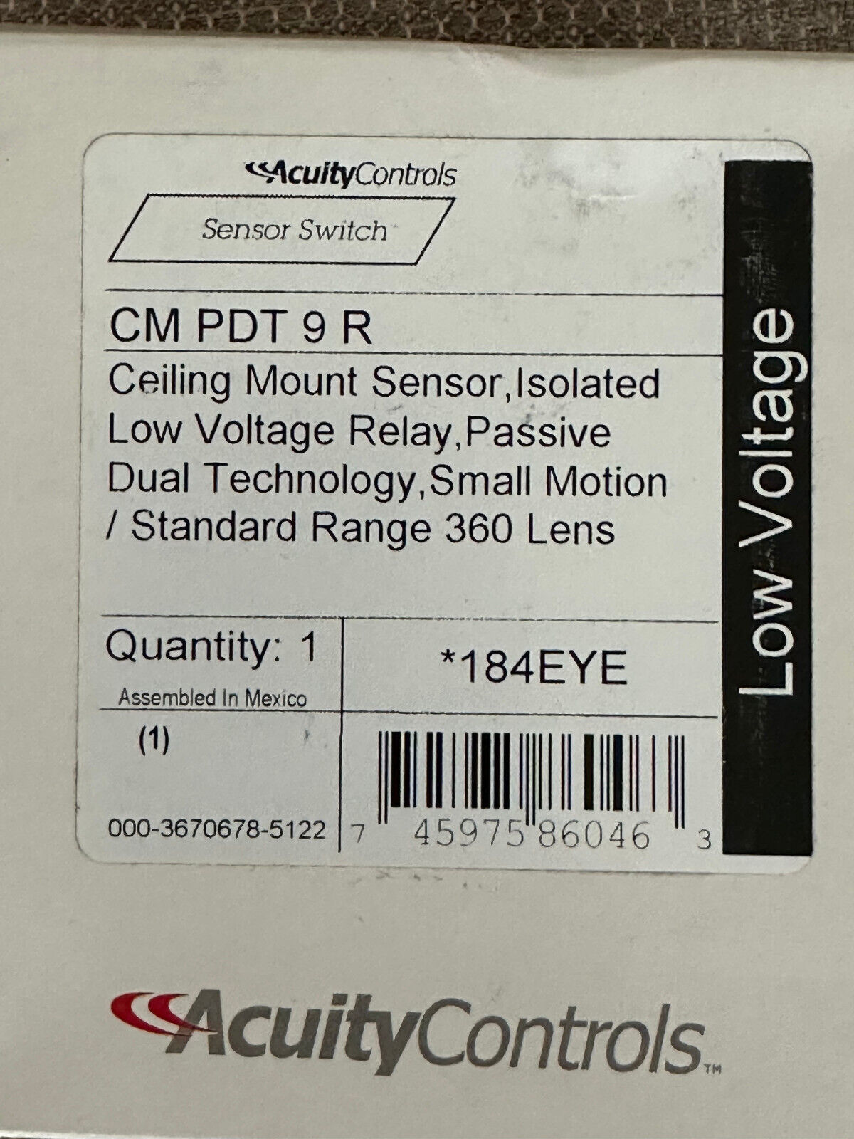 Acuity Controls CMPDT9R Sensor Switch Occupancy Sensor, Ceiling