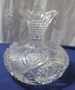 Cut Glass Open Water Bottle Decanter  Carafe Petal top - $50.00