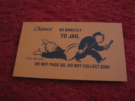 2004 Monopoly Board Game Piece: Go To Jail Chance Card - $1.00