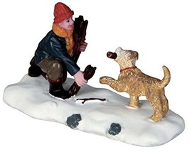 Lemax Vail Village 2016 GATHERING FIREWOOD # 62443 ~ Boy And Pup Figurin... - $9.94