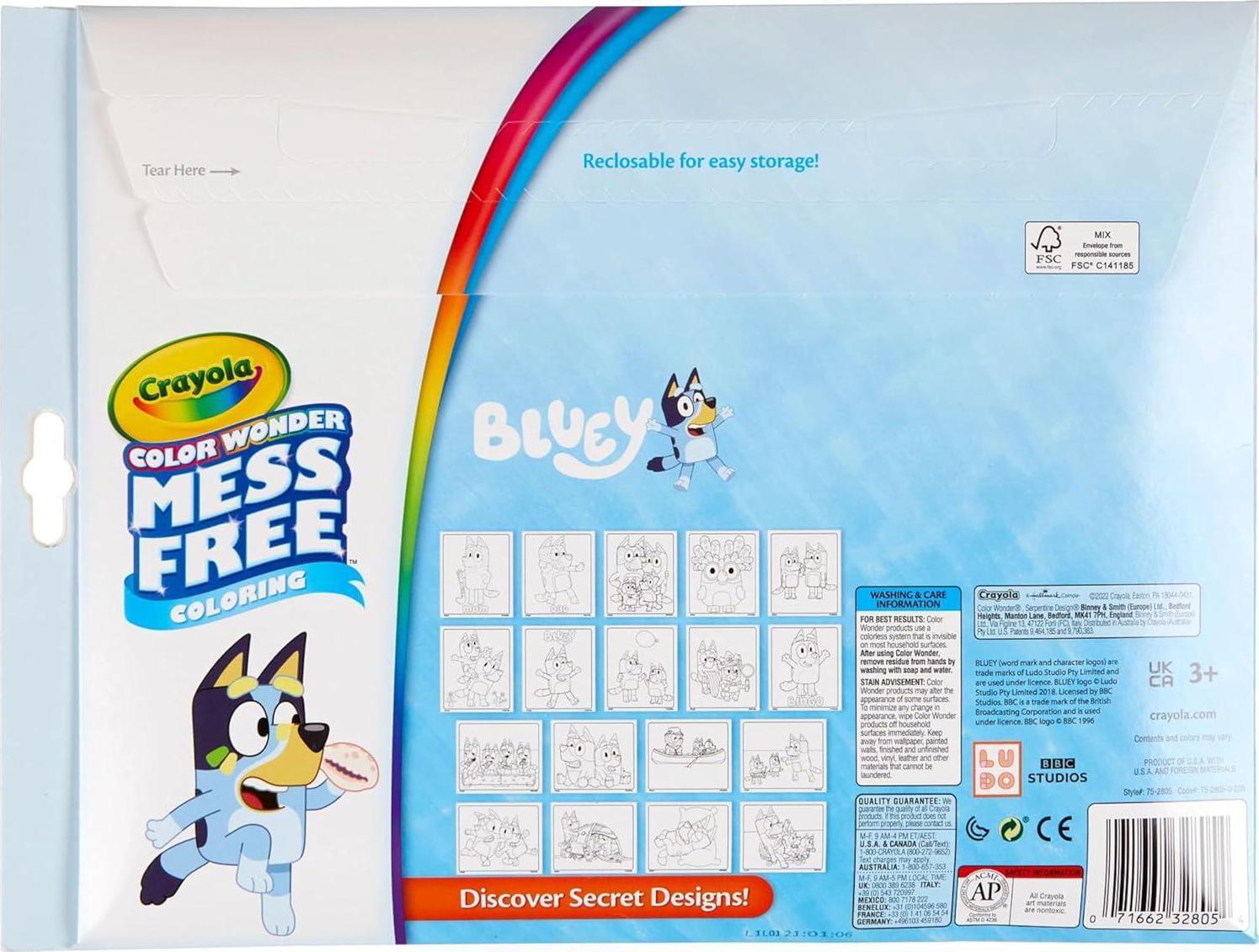 Crayola Bluey Color Wonder Coloring Set, 18 Bluey Coloring - Art ...