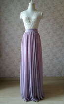 Lavender Maxi Chiffon Skirt Floor Length Wedding Chiffon Maxi Skirt Plus Size image 5