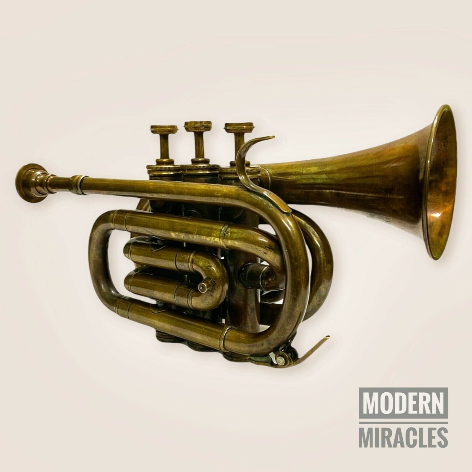  TUOREN Gold Bugle Cavalry Trumpet Brass Instrument for
