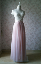 PINK Long Tulle Skirt Pink Bridesmaid Tulle Skirt Outfit Bow-knot image 4