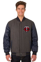 MLB Minnesota Twins Wool & Leather Reversible Jacket with Embroidered Logos  - $269.99