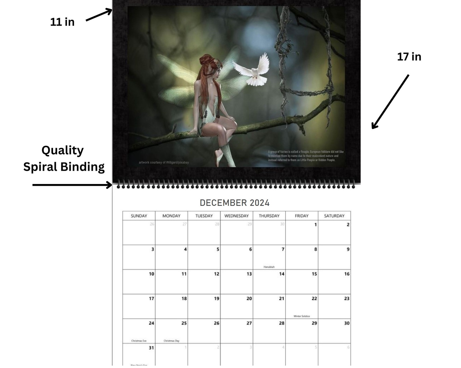 Fairy Calendar 2024 Fairies Calendar Fae Sprite Forest Calendar Fairy