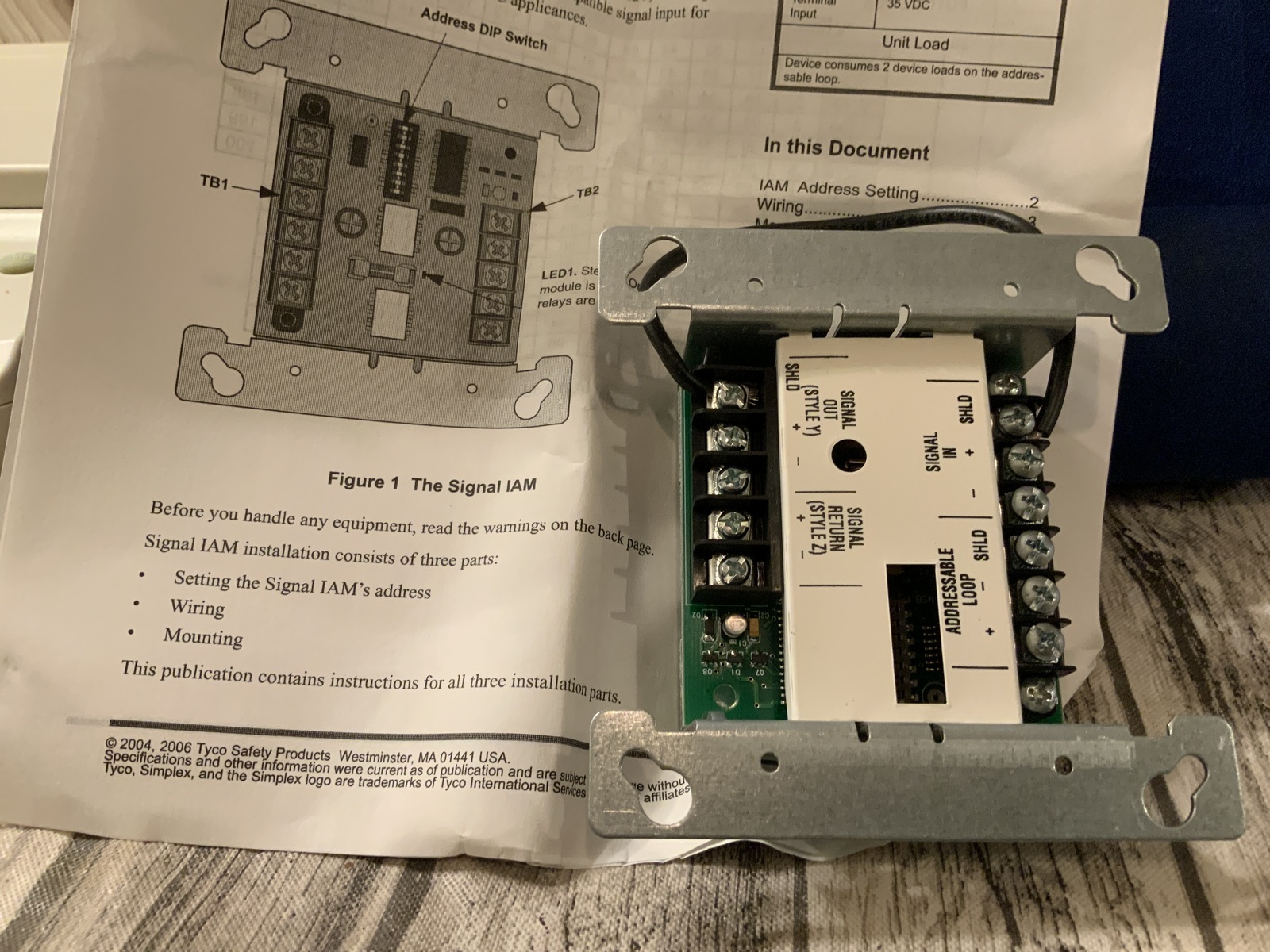 Simplex 40909007, part no. 0743357, ADDRESSABLE SIGNAL ZAM, date code