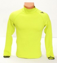 Adidas TechFit ClimaHeat Green Prime Knit Fitted Long Sleeve Shirt Men&#39;s... - $74.24