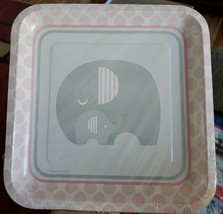 Little P EAN Ut Elephant Baby Girl Shower Party 10 1/4" Square Banquet Plates - $7.84