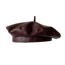 Autumn Winter Hat PU Caramel Colour Berets French Artist Adjustable Women Painte - $190.00