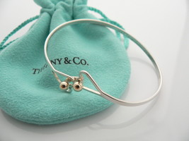 Tiffany &amp; Co Silver 18K Gold Heart Bangle Love Hook Bracelet Love Gift P... - $448.00