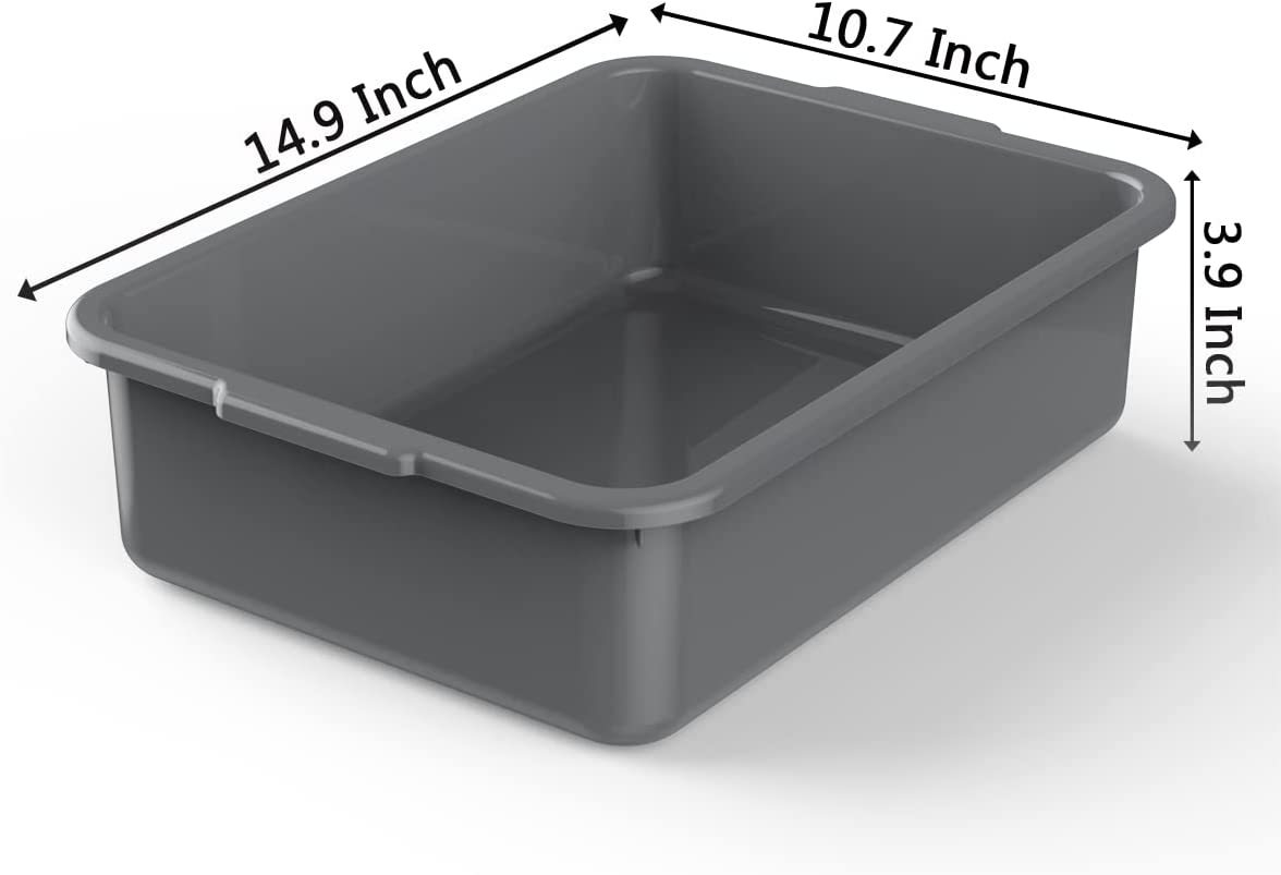 CadineUS Mini Clear Storage Bins with Lids, 2 Liter Plastic Boxes, Set of 4