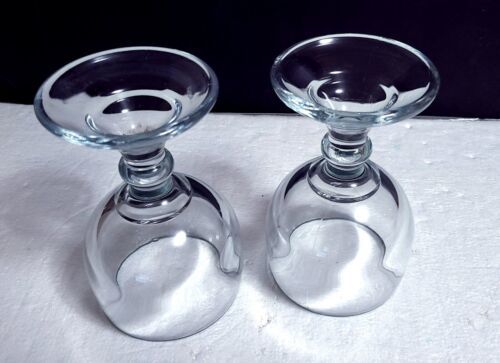 2 Libbey Domaine Blue 6 oz Champagne Flutes, Clear Bowl, Cobalt Tulip Stem