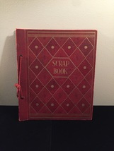 Vintage 50s rope bound scrapbook covers with some blank pages inside image 1