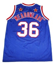 Meadowlark #36 Harlem Globetrotters Men Basketball Jersey Blue Any Size image 5