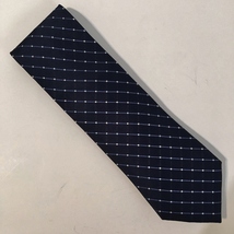 Geoffrey Beene Navy Neck Tie 100% Silk Handmade Geometric Blue Check - $28.00