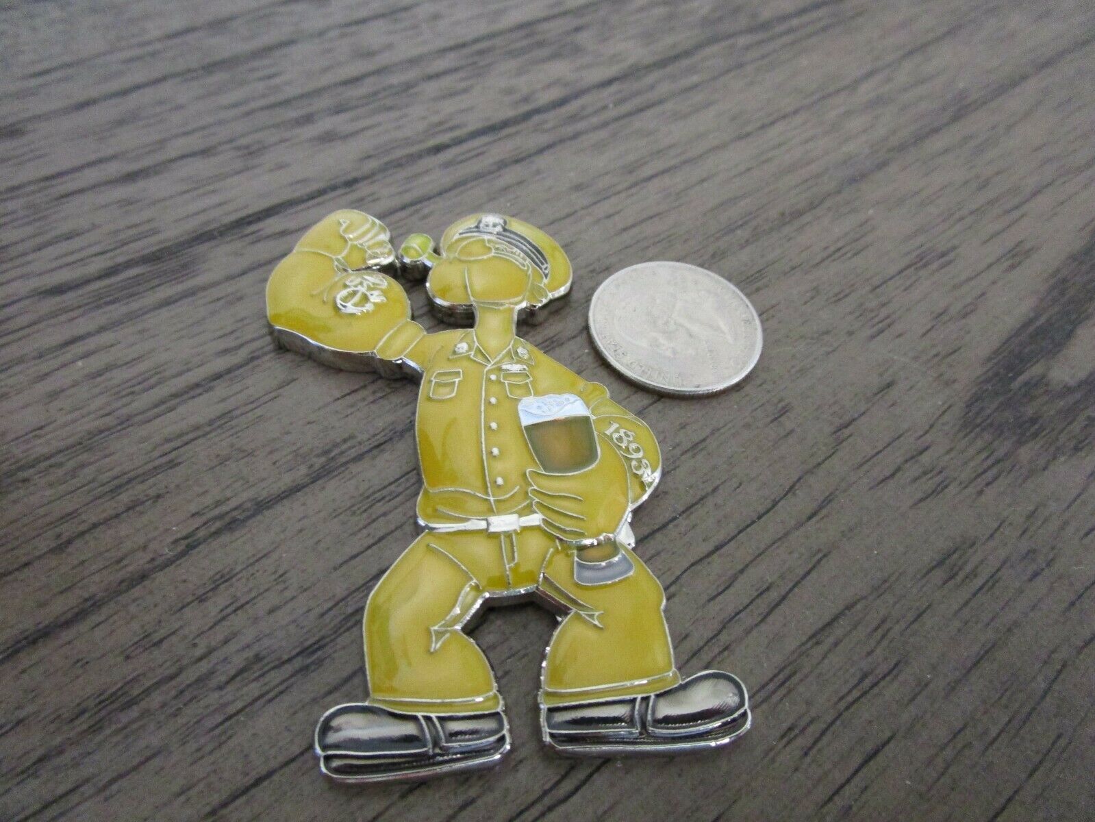 Popeye The Sailor Anchors Aweigh Navy Chief USN CPO Challenge Coin
