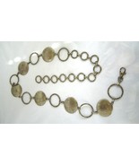  Chico&#39;s Women&#39;s Size Small Brass Tone Metal Textured Circle Disc Chain ... - $24.99