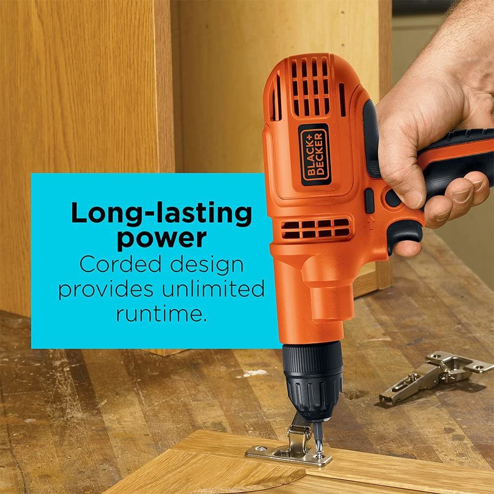 Black & Decker DR260 5.2 Amp 3/8 in. Corded Drill - Orange