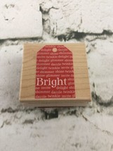 Holiday Wooden Stamp Hero Arts 2004 Gift Tag Bright - $4.94