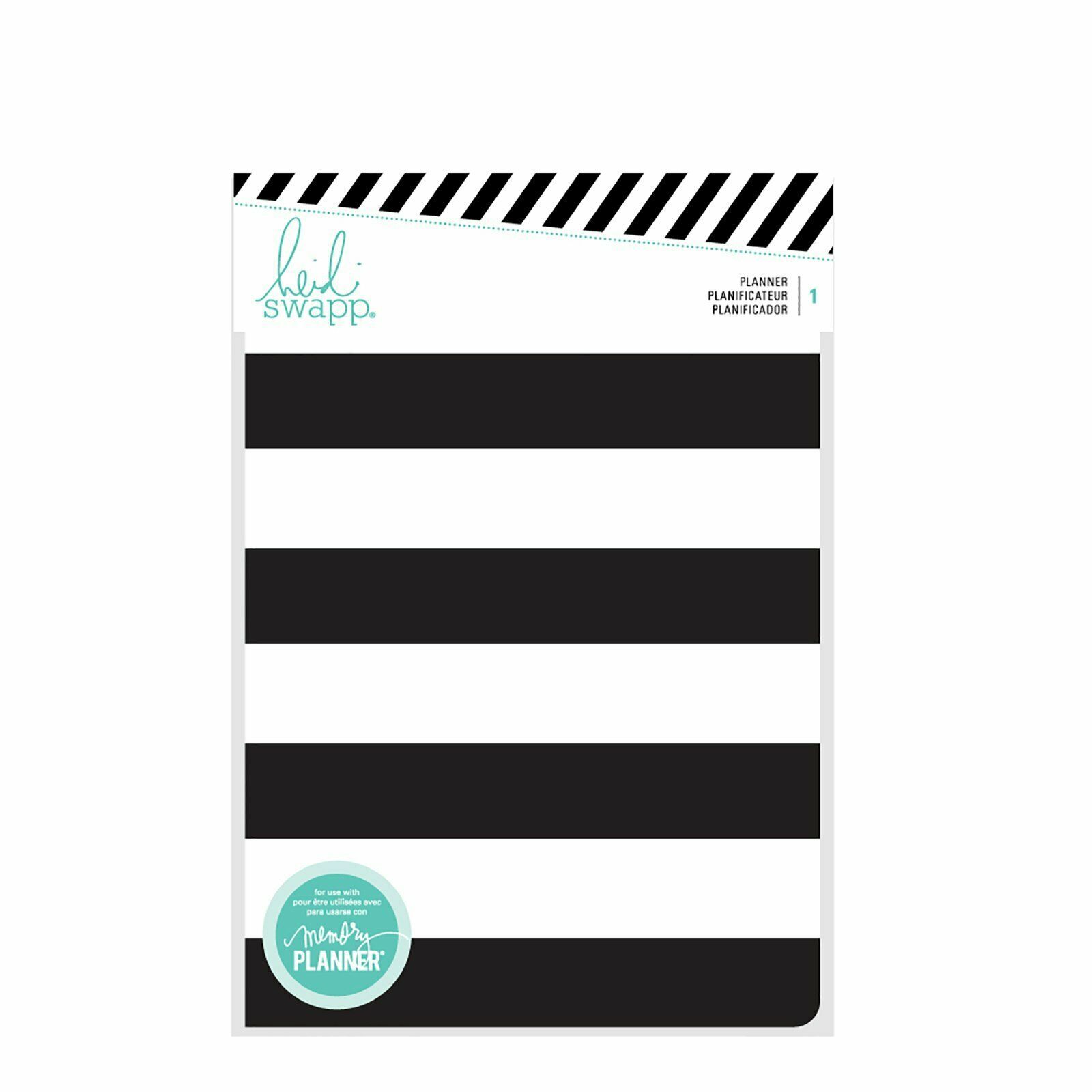 Heidi Swapp Memory Planner | Personal Planner by American Crafts | Gold and  White Striped | 122 Pieces
