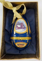 Mr Christmas Hinged Musical Egg Ornament Valerie Parr Hill Christmas Church - $29.65