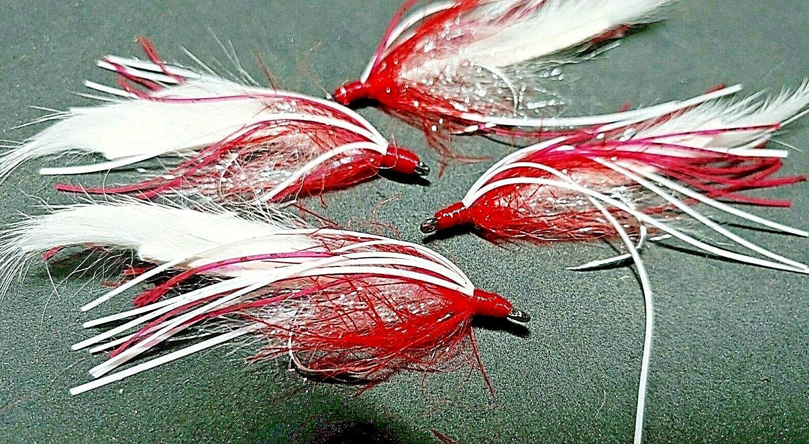 2021 Salmon/Steelhead ,, (Sold Per 4) Red/White Krystal UV, Fast water