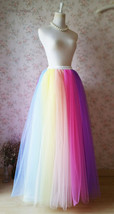 Adult RAINBOW Tulle Skirt Multi Colored Long Rainbow Tutu Skirts Plus Size  image 6