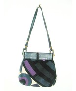 Vin Emilio Pucci Op Art Velvet Leather Signature Shoulder Bag Purse Mod ... - $250.00