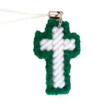 Green and White Christian Cross Charm Set of 2 - $12.50